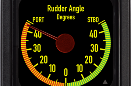 4 Xl 96 Black Scale Hanging Pointer Rudder Angle Front Low